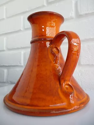 Buy Jug Handmade Large 7  Handmade Artisan Pottery Bright Orange Portugal • 24.99£