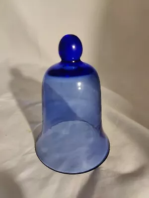Buy Blue Glass Bell Shape Ornament Cobalt 12cm • 8.99£