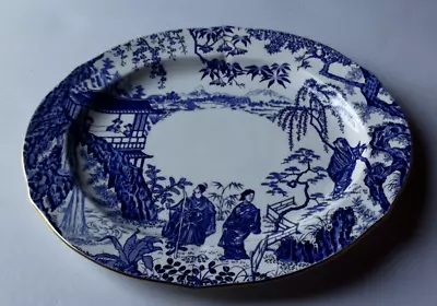 Buy Royal Crown Derby Blue White Mikado 13  Oval Serving Platter  Excellent Cond • 9.99£