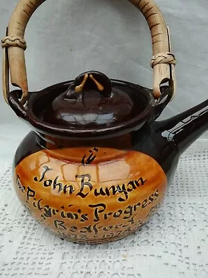 Buy Vintage Terracotta Slipware John Bunyan Pilgrims Progress Teapot 1978 • 35£