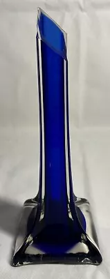Buy Art Deco Glass Vase Cobalt Blue - Some Damage • 10.29£