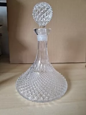 Buy Vintage Crystal Cut Glass Ships Decanter 29cm Tall • 30£