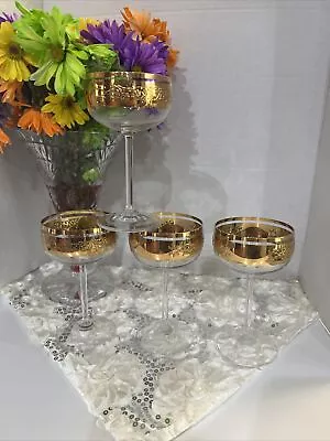 Buy Antique 4 Crystal Wine Glasses Goblets Bohemian Czech Crystal • 115.70£
