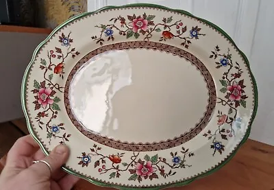 Buy Vintage Royal Cauldon Oval Shaped Serving Plate Meat Platter Green Floral Design • 17£