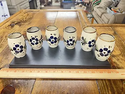 Buy Genuine Hand Crafted Mexican Pottery Handleless Cups X6 • 28.89£