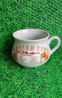 Buy Radish Recipe Soup Bowl / Mug Collectible 1970s Rare Vintage  • 29.99£