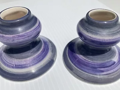 Buy CANDLE HOLDERS By JERSEY POTTERY CO. Purple Swirl • 6.63£