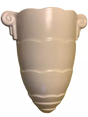 Buy Crown Devon Hanging Wall Pocket Vase White Pottery 1930s Made In England 205mm • 29.99£