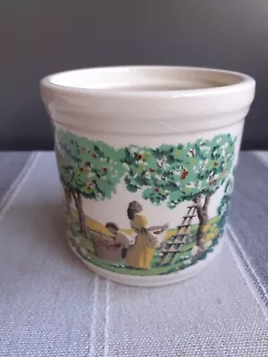 Buy National Trust Boncath Pottery Pot Apple Picking Pattern Jar Pre-loved No Lid • 9.60£