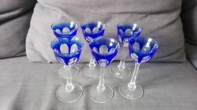 Buy Old Antique Moser Bohemian Czechoslovakia Cut To Crystal  Set Of 6 Wine Glasses • 385.90£