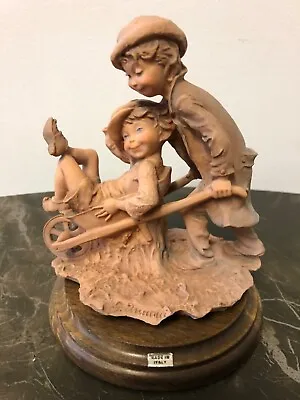 Buy Giuseppe Armani Figurines Boy Pushing Girl In Wheelbarrow, Perfect Condition  • 29£