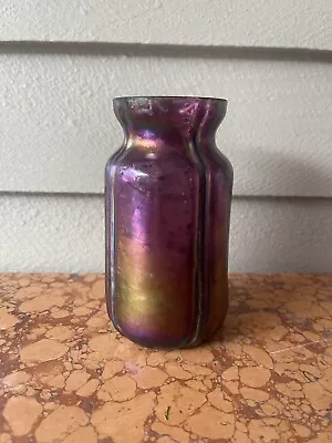 Buy Antique 19th C Loetz Kralik Purple Martele  ? Iridescent Art Glass Vase 1890s • 226.81£