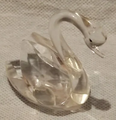 Buy Crystal Swan Figurine Ornament Hand Blown Prism • 14£