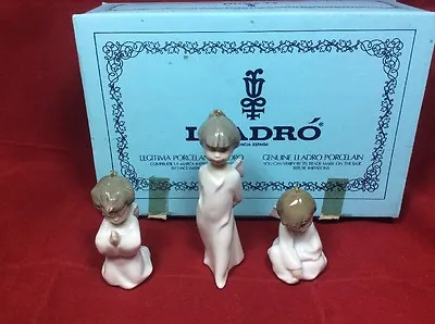 Buy NEW Lladro Mini Angelitos 1604 Set 3 Angels Nativity Christmas Ornament NOS 1988 • 91.48£