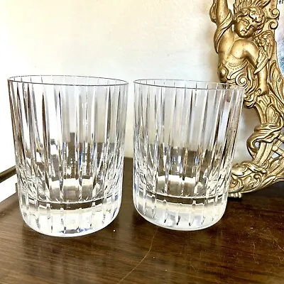 Buy 2 BACCARAT HARMONIE CRYSTAL 4  DOUBLE OLD FASHIONED GLASS Pair Tumblers - Flaws • 199.14£