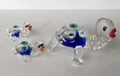 Buy Fab Rare Vintage Studio Art Glass Tortoise Mother & Babies Ornament Set • 5£