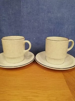 Buy POOLE POTTERY PARKSTONE CUPS & SAUCERS X 2 • 5£