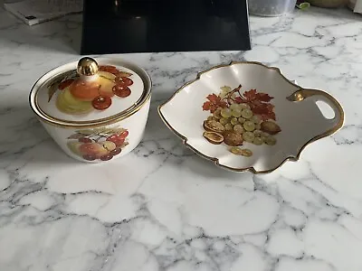 Buy Crown Devon Pottery,small Trinket Box And Leaf Shaped Dish • 3.99£