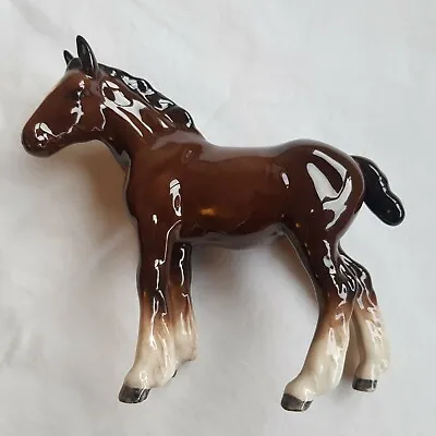 Buy Beswick Shire Foal Horse Figure Model #1053 Gredington Brown Gloss VTG England • 27.50£