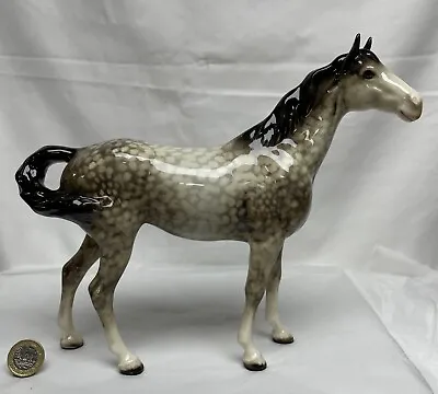 Buy Rare Beswick Horse Swish Tail Rocking Horse Grey Gloss First Version 1182 • 292£