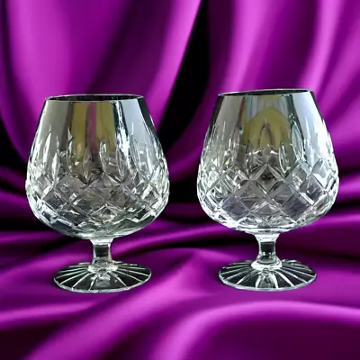 Buy Beautiful Pair Of Crystal Cut Glass Brandy Glasses ?? Tewkesbury Pattern • 8£