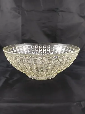 Buy Vintage Clear Pressed Glass Square Cube Pattern Serving Bowl • 42.44£