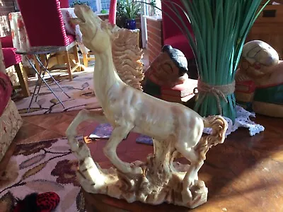 Buy Vintage Pottery Porcelain Resin Rearing Stallion Horse Ceramic Figure Statue 12” • 10£