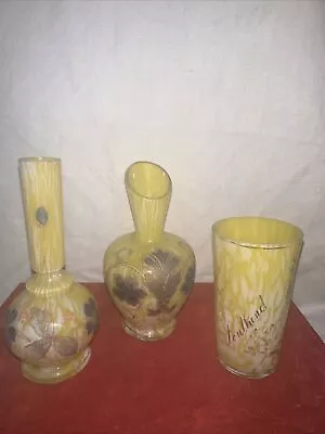 Buy Vintage Set Of Decorative Yellow Glass Items • 10£