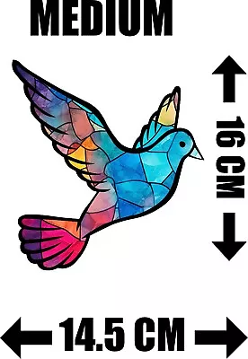 Buy Dove Stained Glass Effect Static Cling Window Film Sticker Bird Gift Mirror • 5.99£