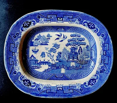 Buy 18th Century Blue Willow China Fine Plate Restored (Staples) England • 77.22£