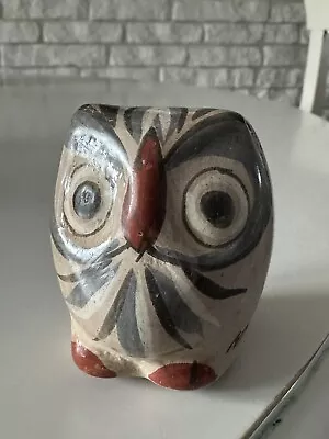 Buy Hand Painted Mexican Ceramic Owl Figurine - Folk Art Pottery • 0.99£