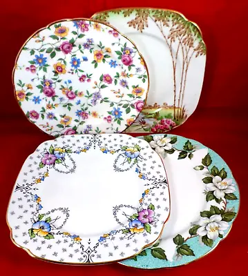 Buy Set Four VINTAGE Tea Plates ART DECO China ROYAL STANDARD Floral CHINTZ Roses • 15£