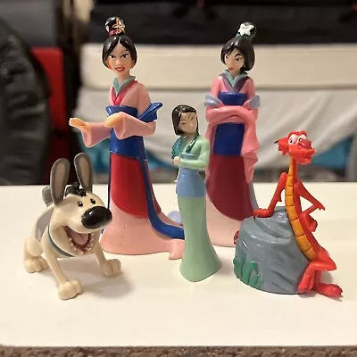 Buy Retro 2000s Disney Princess Mulan, Mushu, Little Brother / Figurines Lot Of 5 • 20.26£