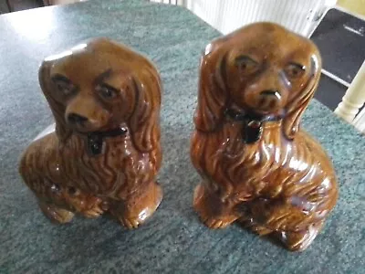 Buy Scottish Pottery Salt Glazed Pair Of Dogs • 14.99£