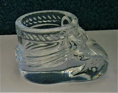 Buy Q625) Lead Crystal Glass Baby Shoe Boot Paperweight Ornament  • 4.50£