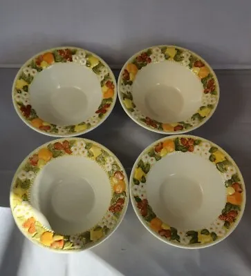 Buy Vintage Della Robbia Metlox Poppytrail Vernon Set Of 4 Fruit Dessert Bowls • 16.22£