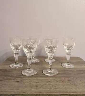 Buy 6 X Royal Brierley Crystal HONEYSUCKLE Wine Glasses  • 89.99£