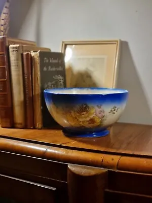 Buy Antique Edwardian German Royal Bonn Franz Mehlem Blue Floral Porcelain Bowl 18cm • 21.99£