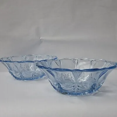 Buy Pair Of Walther & Söhne Art Deco Blue Glass Bowls 1931 Excellent Condition  • 28£
