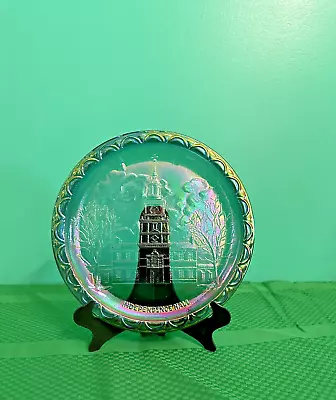 Buy American Bicentennial Commemorative Plate Carnival Glass Independence Hall • 8.53£