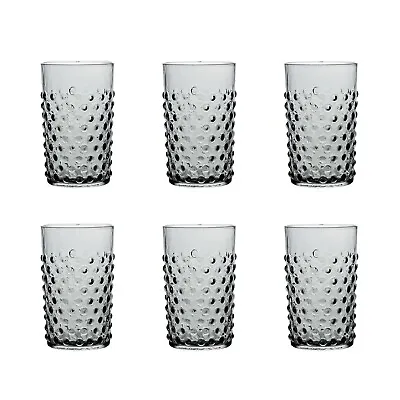 Buy Crystal Tumblers, Lead Free Crystal Glasses With Hobnail Detail. Set Of 6 Grey • 55£