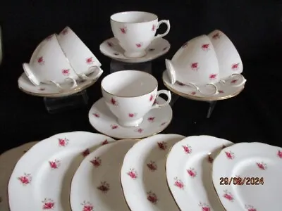 Buy Vintage Crown Royal China Rosebud Pattern Tea Set 18 Pieces • 18.50£