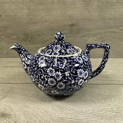 Buy Burleigh Calico Blue One Pint Tea Pot Very Good Condition • 45£