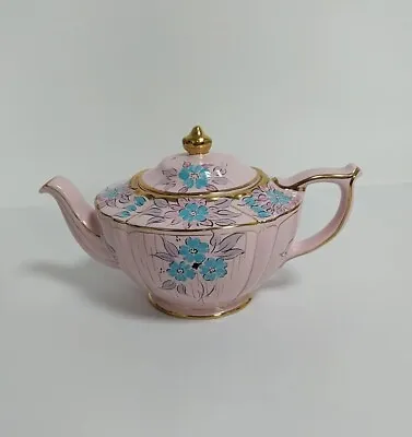 Buy Sadler Teapot Pink Floral Pattern No.1985Y With Gold Gild Trim. Rare Collectible • 40£