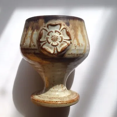 Buy Cute Jerry Harper Blacktoft Studio East Yorkshire Pottery Rose Emblem Goblet Cup • 6.70£