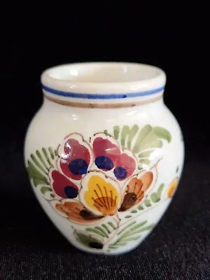 Buy Small Vintage Hand Painted Polychrome Delft Vase  Floral & Windmill  • 13£