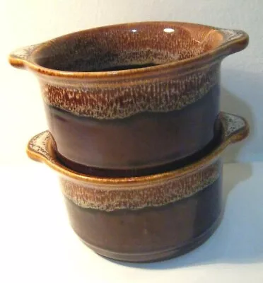 Buy 2 X Vintage Retro Kilncraft Bowls Dishes Honeycomb Brown Drip Glaze Soup Cereal • 9.44£