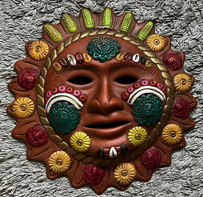 Buy Mexican Talavera Sun Face Wall Decor Pottery Folk Art • 34.99£