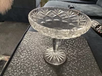 Buy Vintage Stuart Crystal Cut Glass Bonbon Pedestal Bowl Dish Fan 14cm Tall A64 • 10£