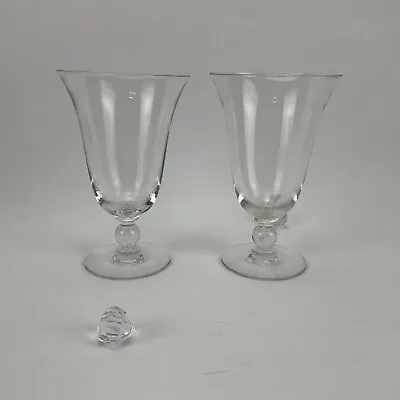 Buy MCM SET Of 2 Imperial Candlewick Glass 5.75  Footed 10 Oz TUMBLER GLASSES #3400 • 11.61£